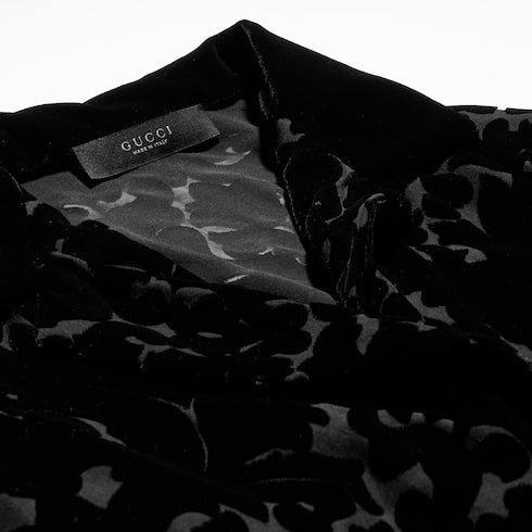 Floral devoré velour shirt