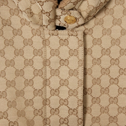 GG cotton canvas fabric zip jacket