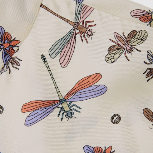 Printed silk twill dress