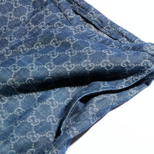 GG chambray cotton denim shorts