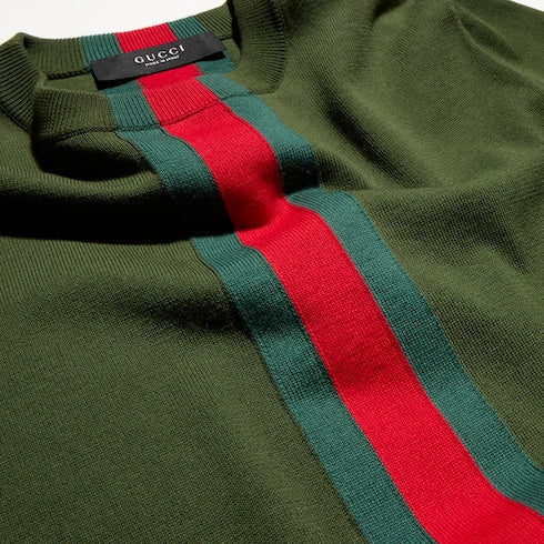 Knit cotton T-shirt with Web intarsia