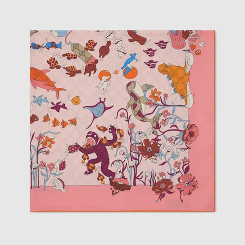 Printed silk carré