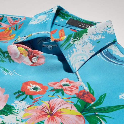 Printed fluid fabric shirt
