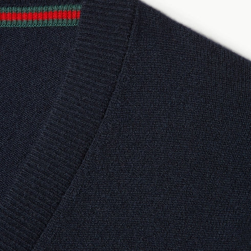 Fine cashmere cardigan with intarsia