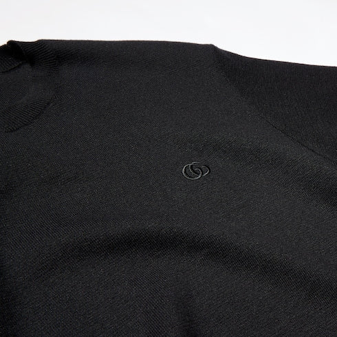 Knit silk cotton T-shirt with embroidery