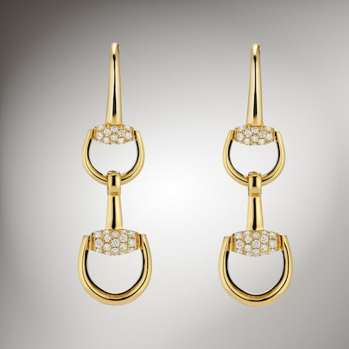 Gucci Horsebit diamond 18k earrings