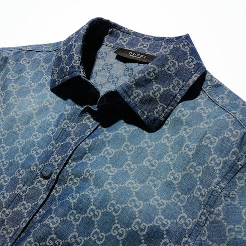 GG chambray cotton denim shirt