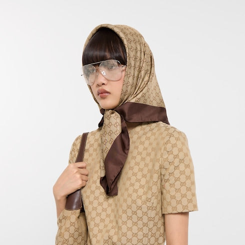 GG silk twill jacquard carré