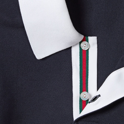Stretch cotton piquet polo shirt