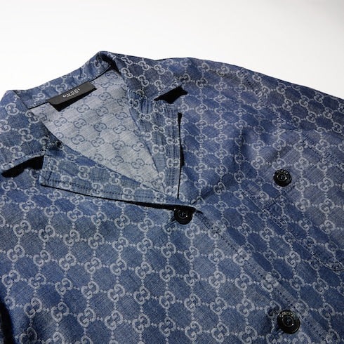 GG cotton denim jacquard jacket