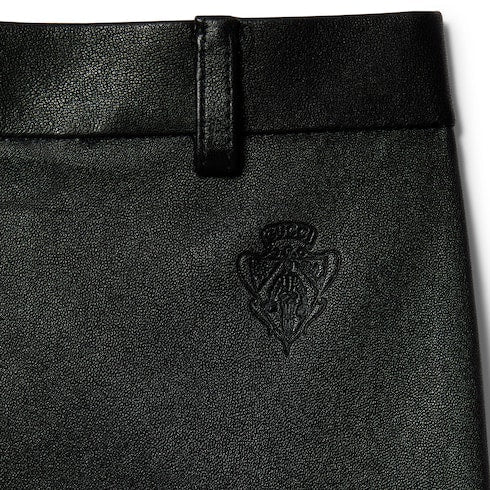 Bonded leather with stretch cotton leggings