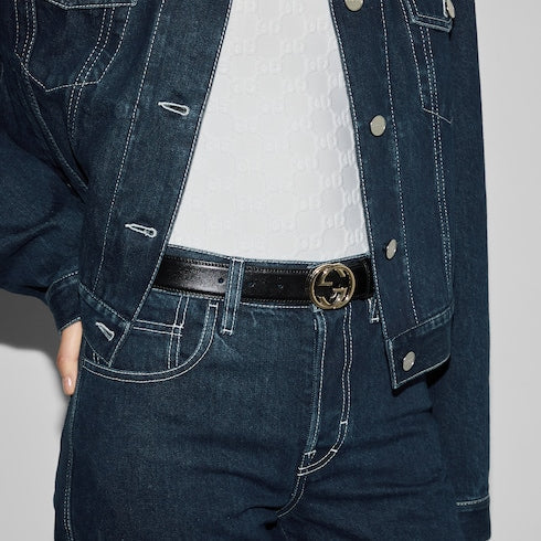 Belt with Interlocking G buckle