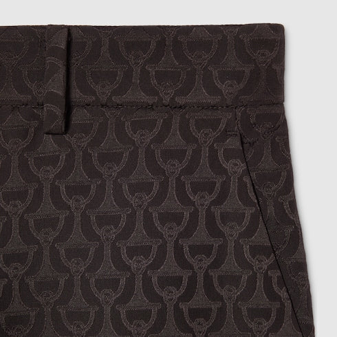 Horsebit silk jacquard pants