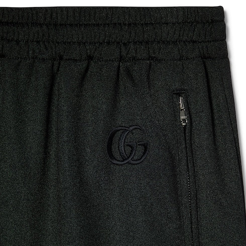 Jersey leisure pants with embroidery
