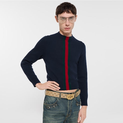 Belt with Interlocking G buckle