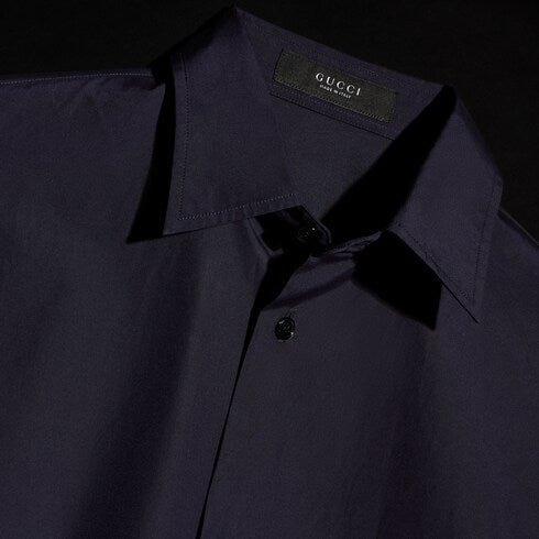 Piece dyed cotton poplin shirt