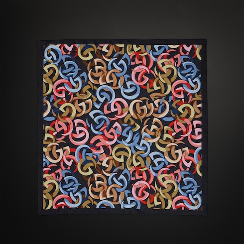 Printed silk pocket square