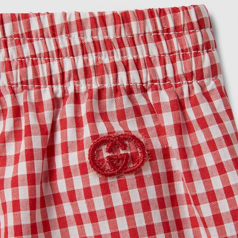Baby gingham cotton shorts