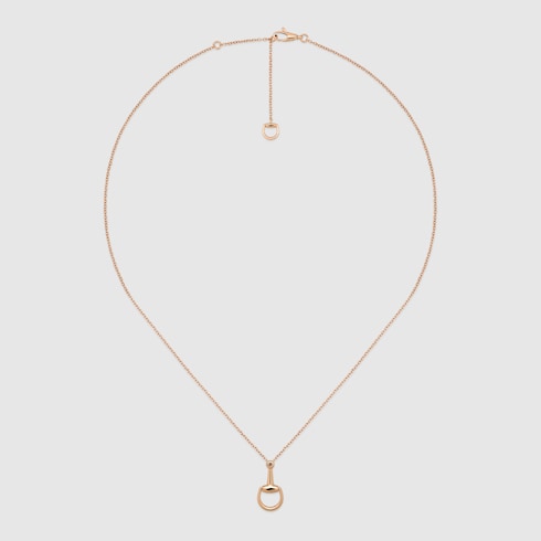 Gucci Horsebit diamond 18k pendant necklace