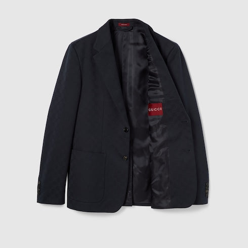 GG cotton gabardine jacquard jacket