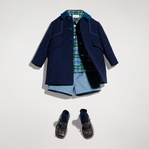 Baby tartan shirt with embroidery