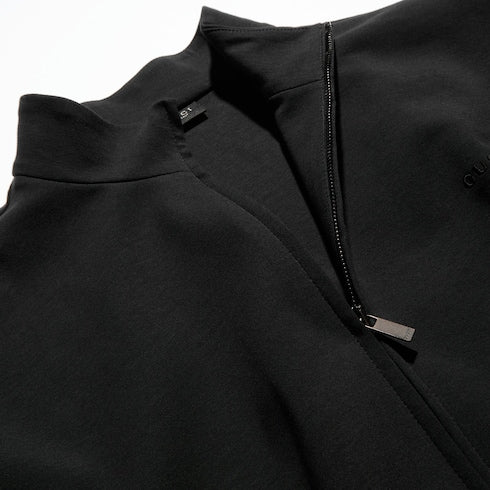 Cotton jersey zip jacket with embroidery