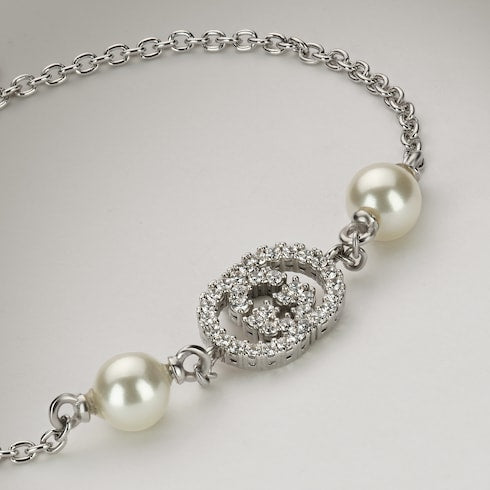 Crystal and pearl bracelet