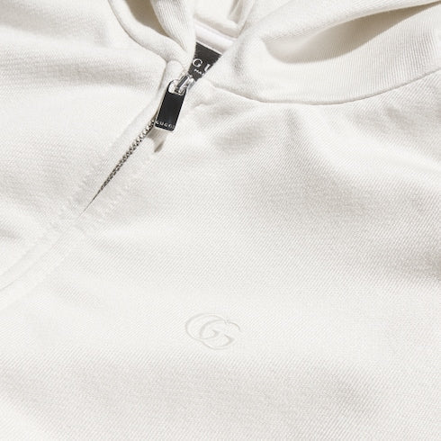 Cotton silk jersey zip sweatshirt