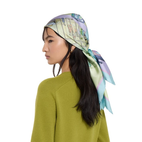 Printed silk twill carré