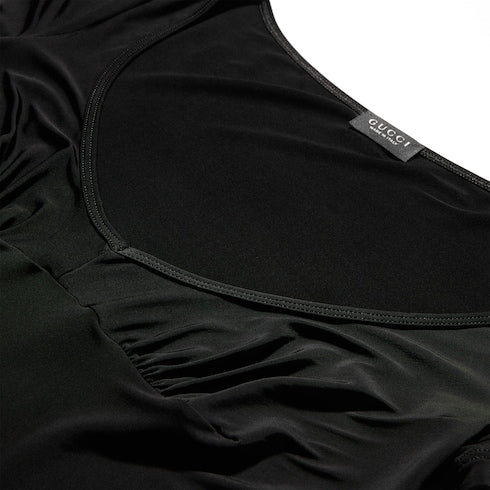 Viscose jersey T-shirt with metal tag