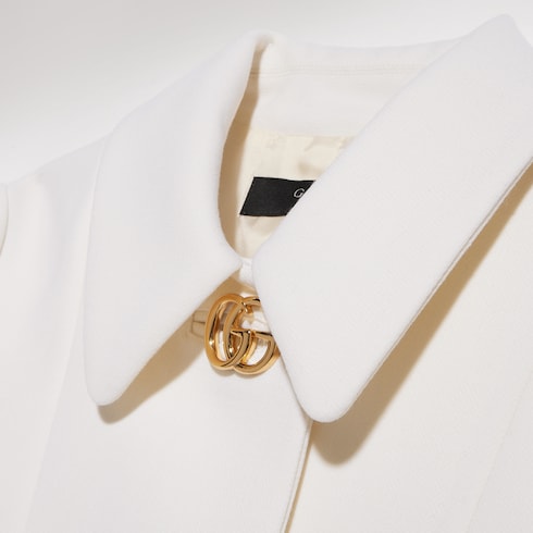 Crêpe wool jacket with Double G button