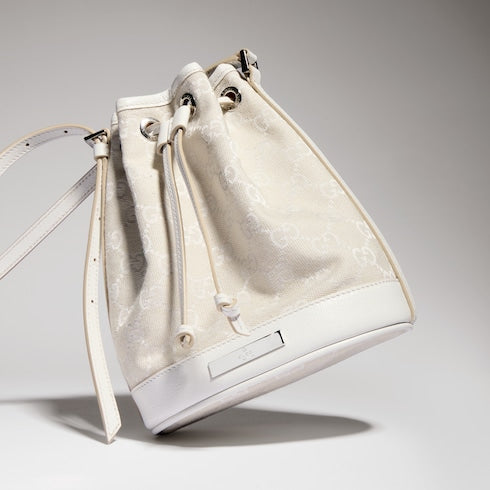 Mini bucket bag with Gucci plaque