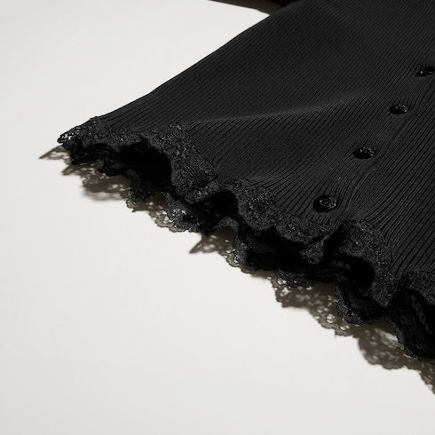 Fine matte viscose rib cardigan