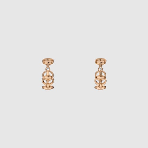 Gucci Horsebit diamond 18k hoop earrings