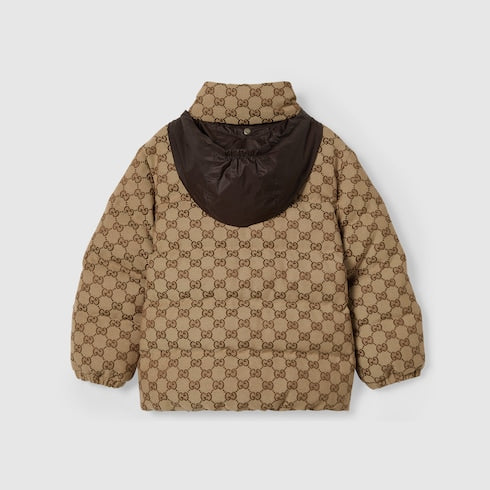 Children's GG canvas padded jacket