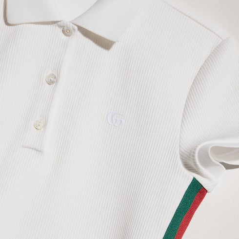 Rib cotton jersey polo shirt with Web