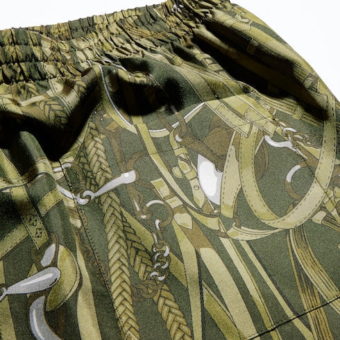Printed silk twill shorts