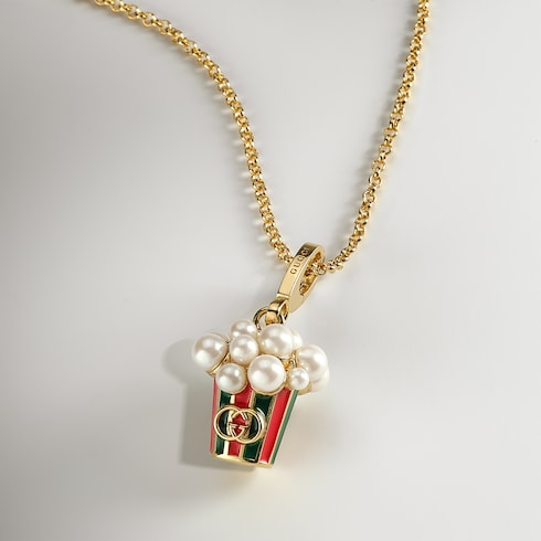 Popcorn pendant chain necklace