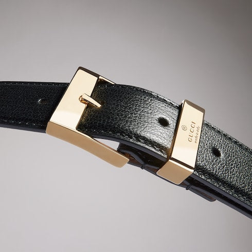 Belt with squared buckle