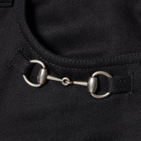 Cotton denim pants with Horsebit detail