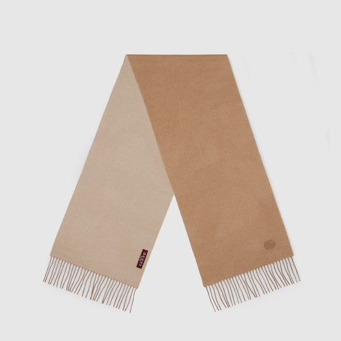Cashmere scarf with patch