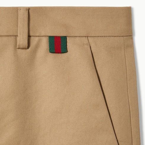 Cotton twill pants with Web detail