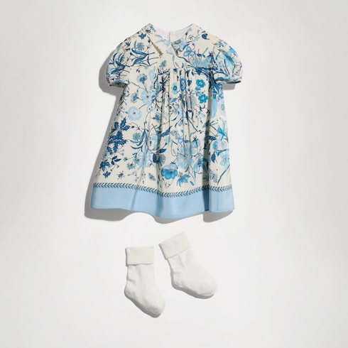 Baby printed crêpe de chine dress