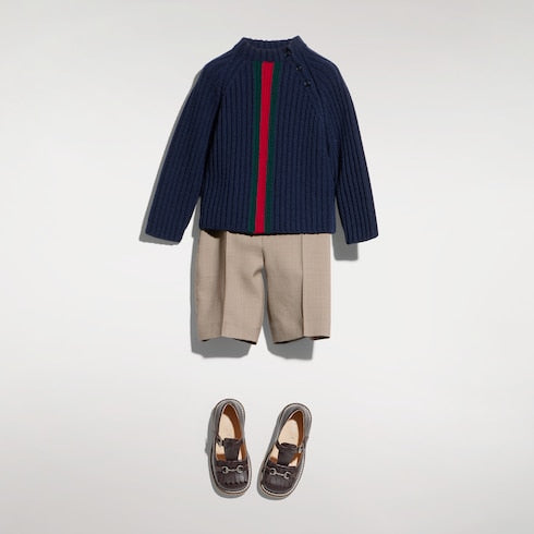 Baby chevron wool shorts
