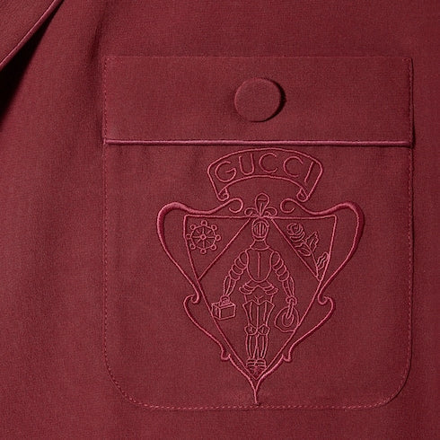 Silk crêpe de chine shirt with embroidery