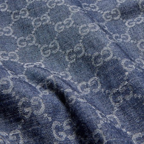 GG cotton denim jacquard pants