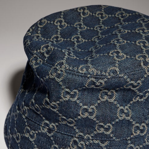 GG cotton denim bucket hat