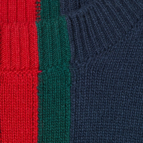 Fine knit wool sweater with Web