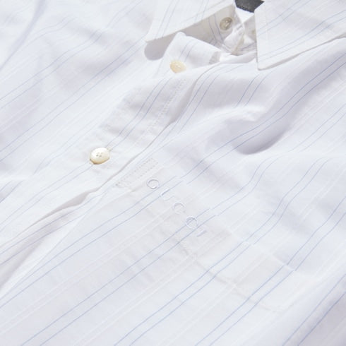 Striped technical cotton shirt