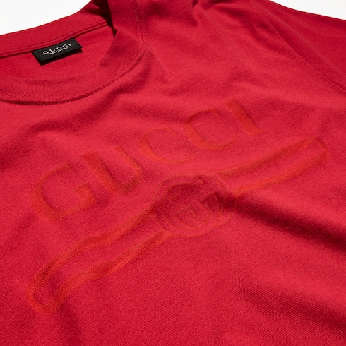 Cotton jersey T-shirt with devoré detail